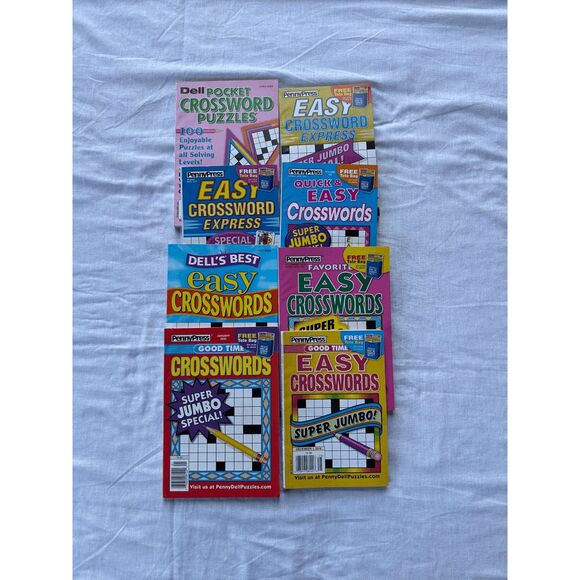 Dell Other - New Penny Dell Crossword Puzzles, Lot of 8, Easy Crossword